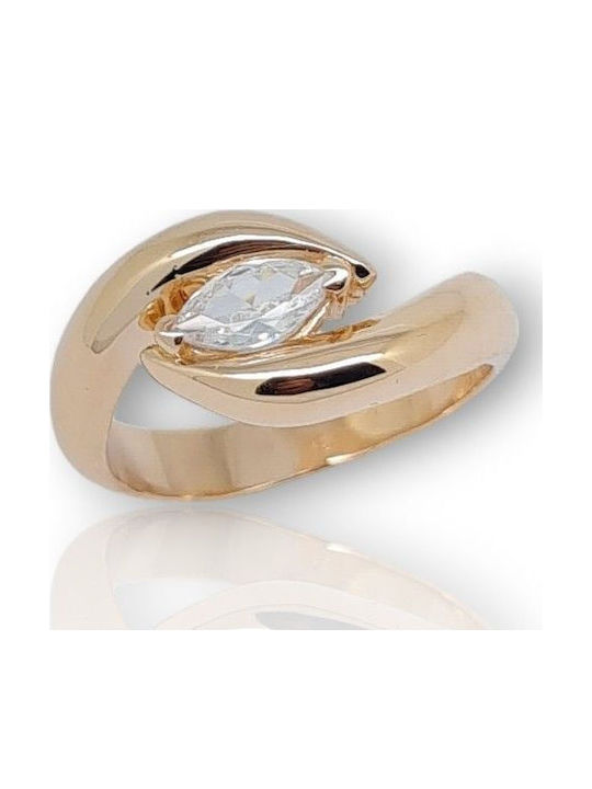 Mentzos Дамски Пръстен с Циркони от Розово злато 14K