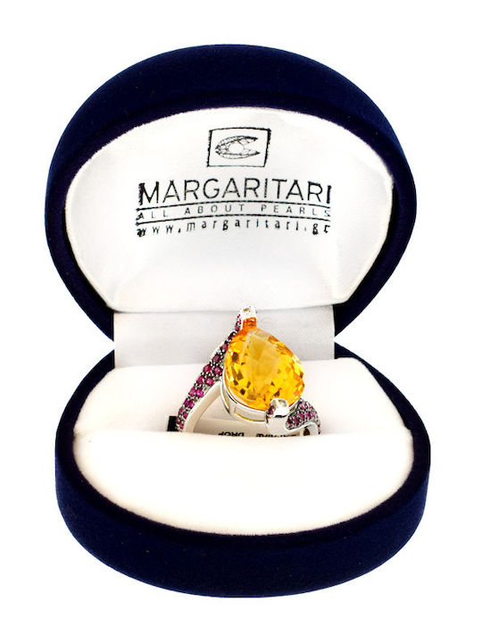 Margaritari Дамски Пръстен От Бяло Злато 18 Карата Margaritari Дамски Пръстен От Бяло Злато 18 Карата