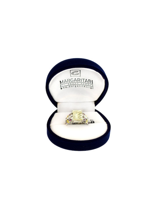 Margaritari Damen Ring mit Diamant aus Weißgold 18K