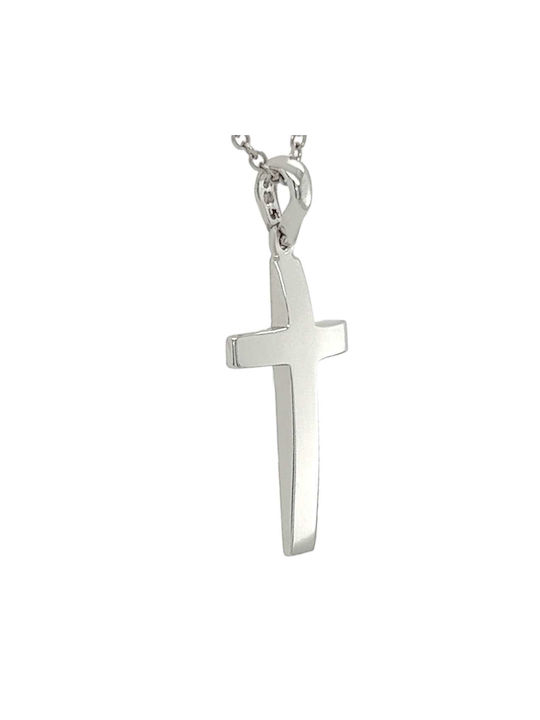 Xryseio Men's White Gold Cross 14K