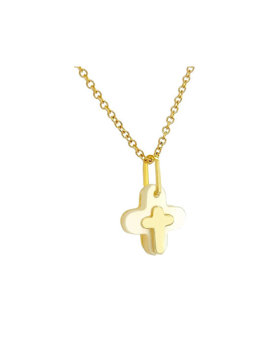 Xryseio Damen Gold Kreuz 14K Beidseitig