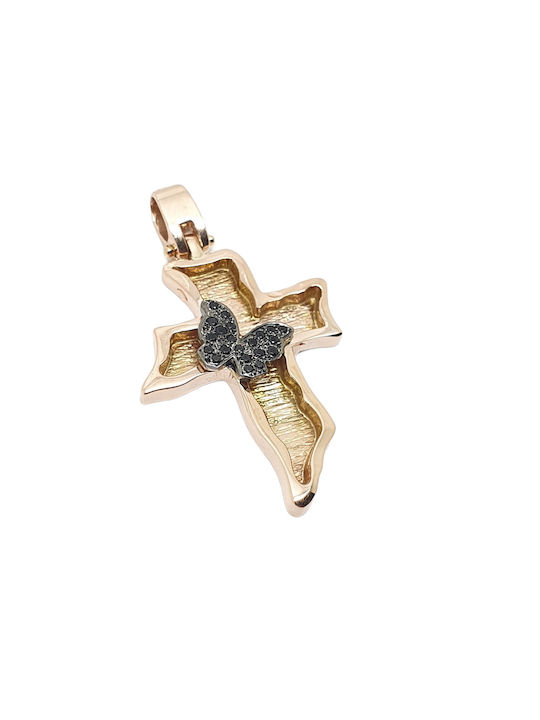 Mentzos Rose Gold Cross 14K