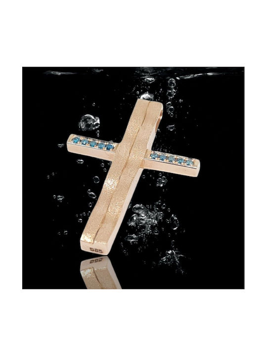 Mentzos Rose Gold Cross 14K