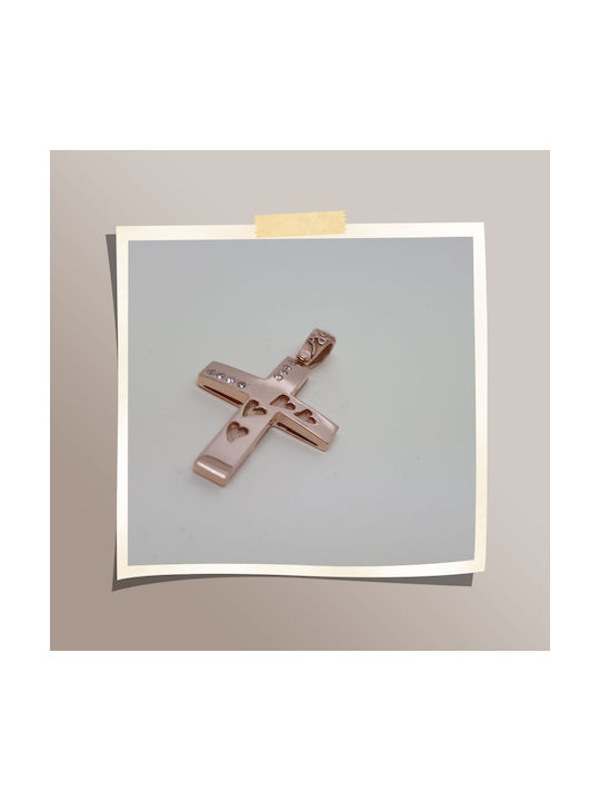 Mentzos Rose Gold Cross 14K