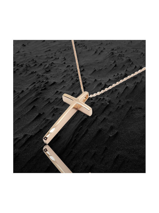 Mentzos Rose Gold Cross 14K with Chain