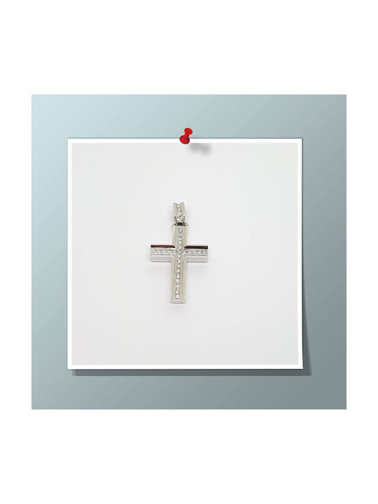 Mentzos White Gold Cross 18K