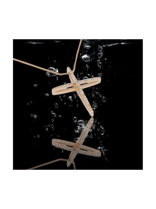 Mentzos Rose Gold Cross 14K with Chain