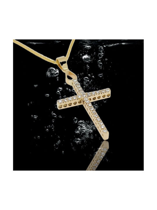 Mentzos Gold Kreuz 18K mit Kette