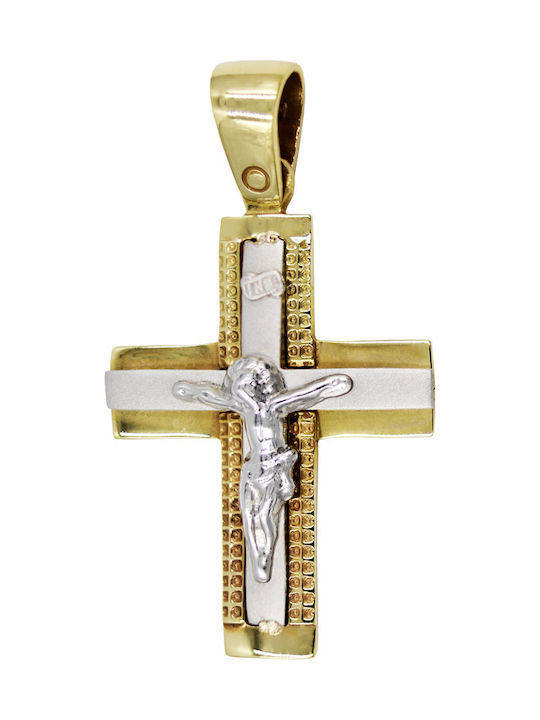 Roloi Kaliamanis Men's White Gold Cross 14K with the Crucified