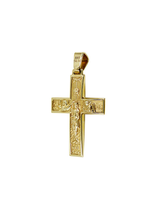 Roloi Kaliamanis Men's Gold Cross 14K Double Sided with the Crucified