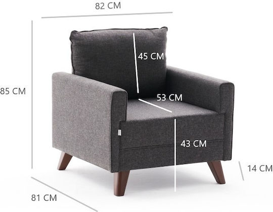 Sestria Armchair Gray 82x81x85cm