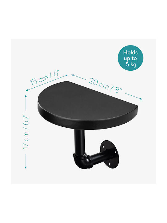 Shelves Wall Black 3pcs 20x15x17cm