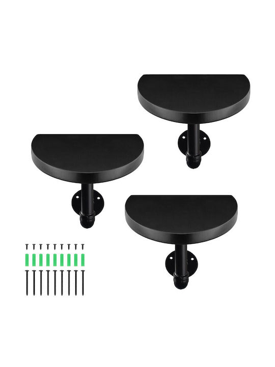 Shelves Wall Black 3pcs 20x15x17cm