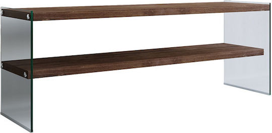 TV Stand Made of Solid Wood & Glass Brown L120xD45xH45cm
