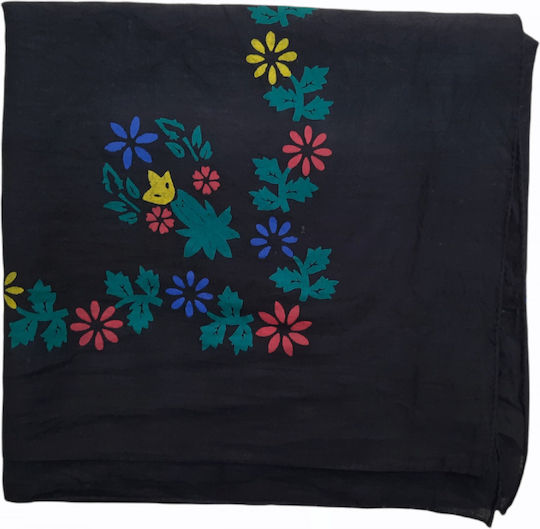 Afoi Giannakopouloi Women's Black Scarf Traditional Costume Accessory