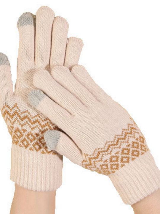 Tatu Moyo Unisex Knitted Touch Gloves Beige