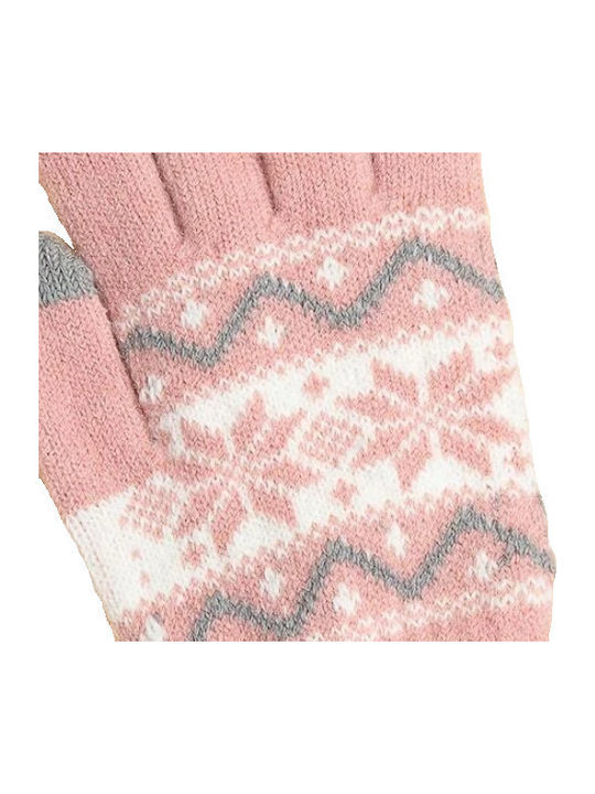 Women's Knitted Touch Gloves Pink
