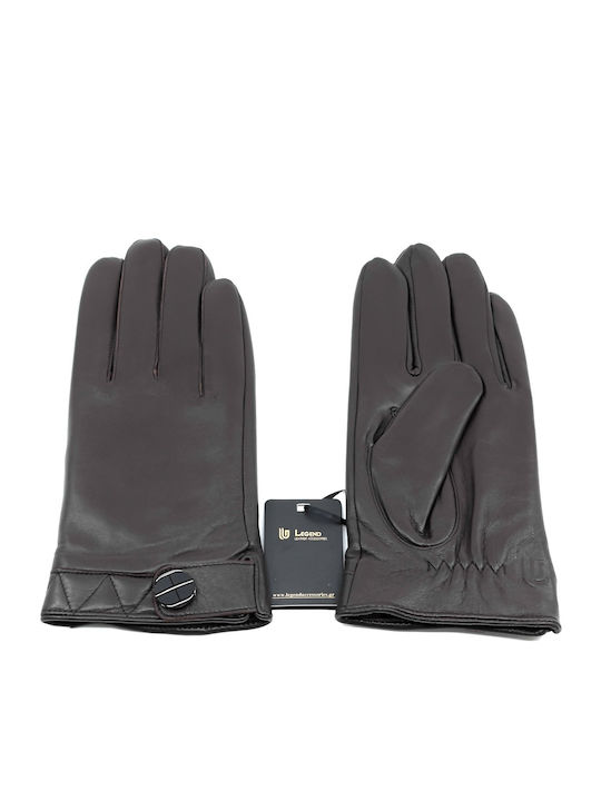Men's Leather Touch Gloves Brown
