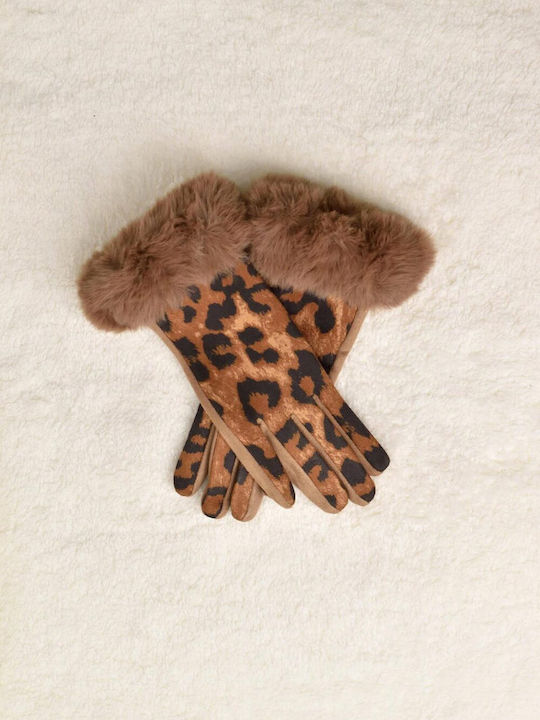 Potre Women's Gloves with Fur Beige