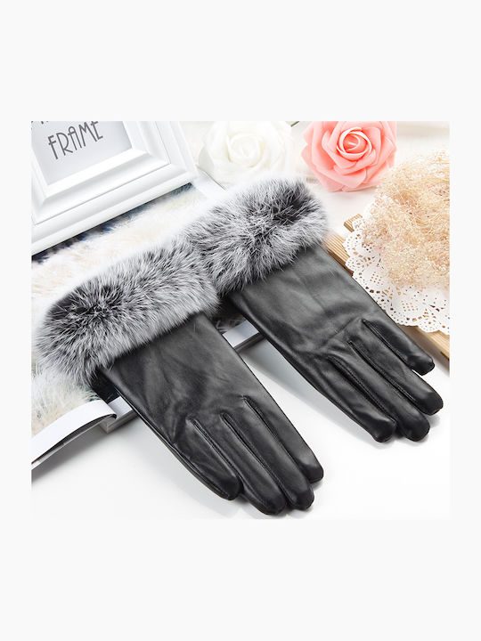 Women's Leather Touch Gloves Black