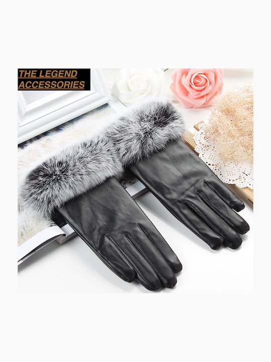 Women's Leather Touch Gloves Black