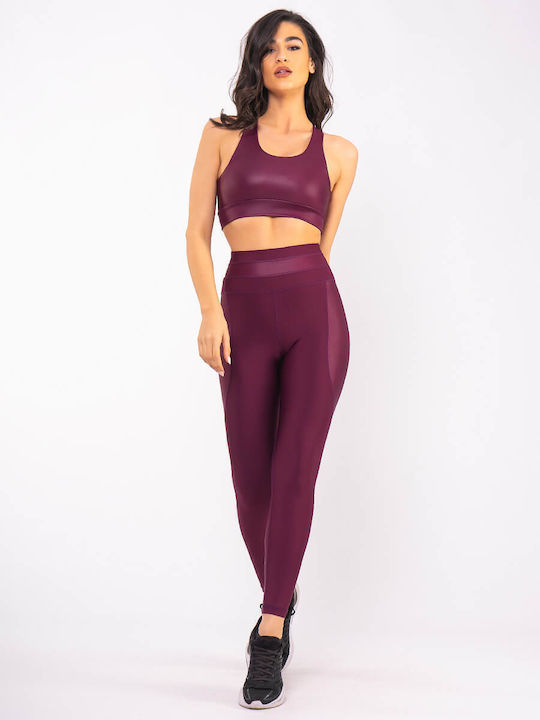 Everyday Women's Long Firming High Waist Leggings Push Up Burgundy