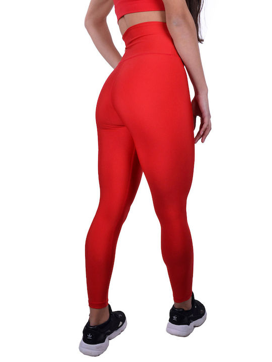 Axidwear Ausbildung Frauen Lang Leggings Hochgeschnitten Rot