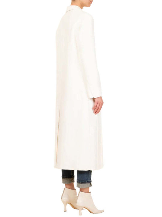 Vicolo Women's Midi Coat with Buttons White