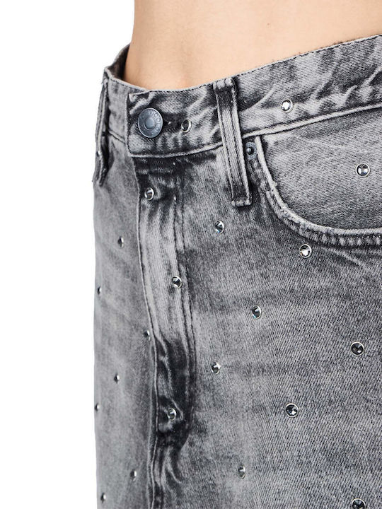 Denim Hoch tailliert Mini Rock Gray