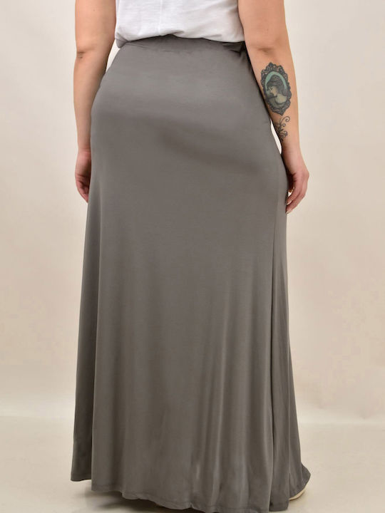 High-waisted Maxi Skirt Gray