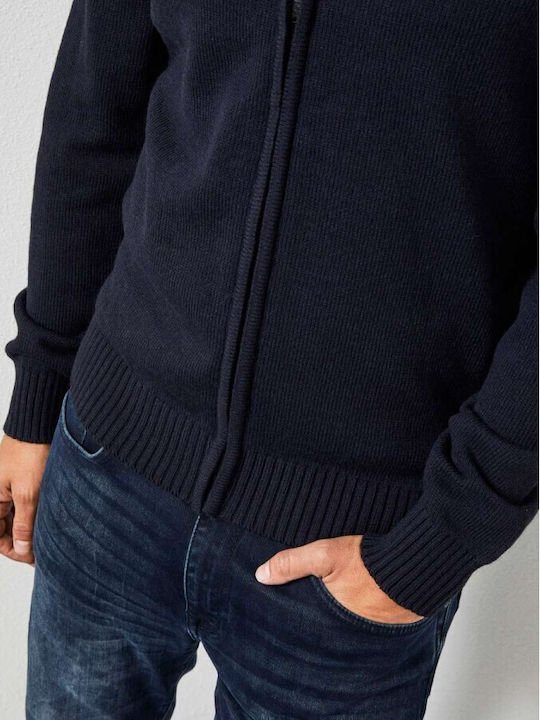 Petrol Industries Men's Knitted Cardigan with Zipper Navy Blue