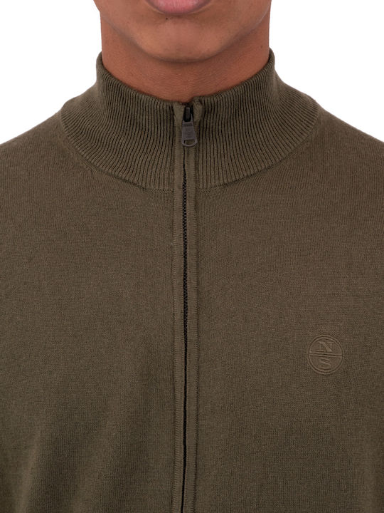 Men's Knitted Cardigan Green