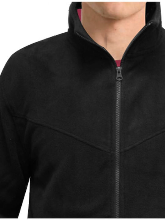 Sabart Men's Fleece Cardigan with Zipper Black