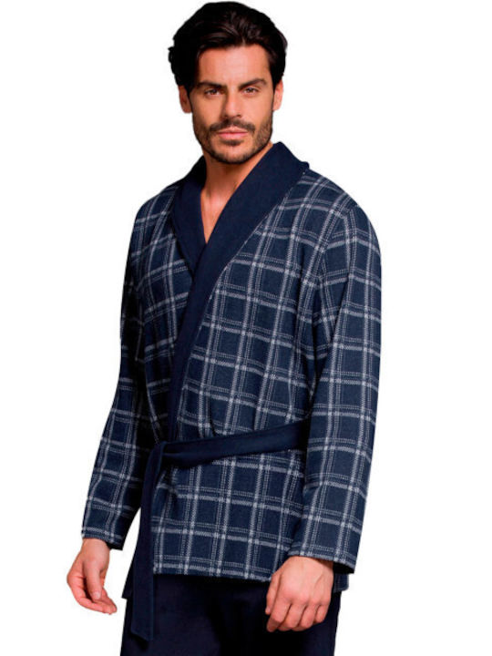 Enrico Coveri Men's Winter Fleece Pajama Robe Multicolour