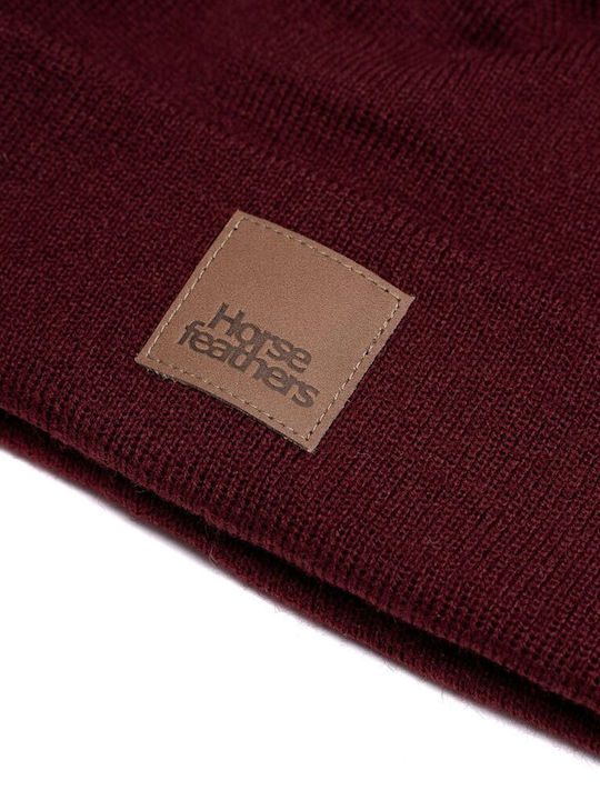 Horsefeathers Knitted Beanie Cap Burgundy