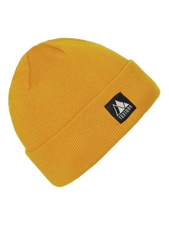 Protest Beanie Unisex Σκούφος Πλεκτός σε Κίτρινο χρώμα