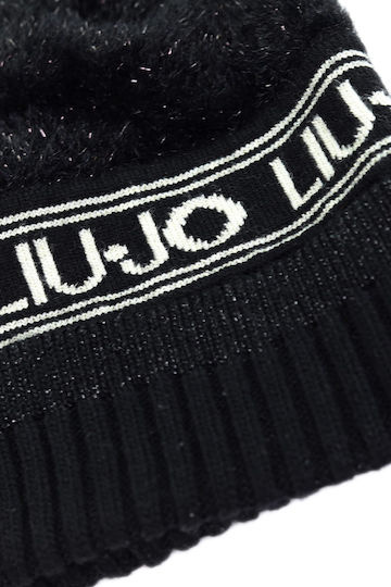 Pom Pom Beanie Frauen Beanie Gestrickt in Schwarz Farbe