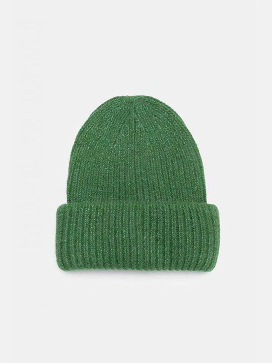 Beanie Unisex Σκούφος με Rib Πλέξη σε Πράσινο χρώμα