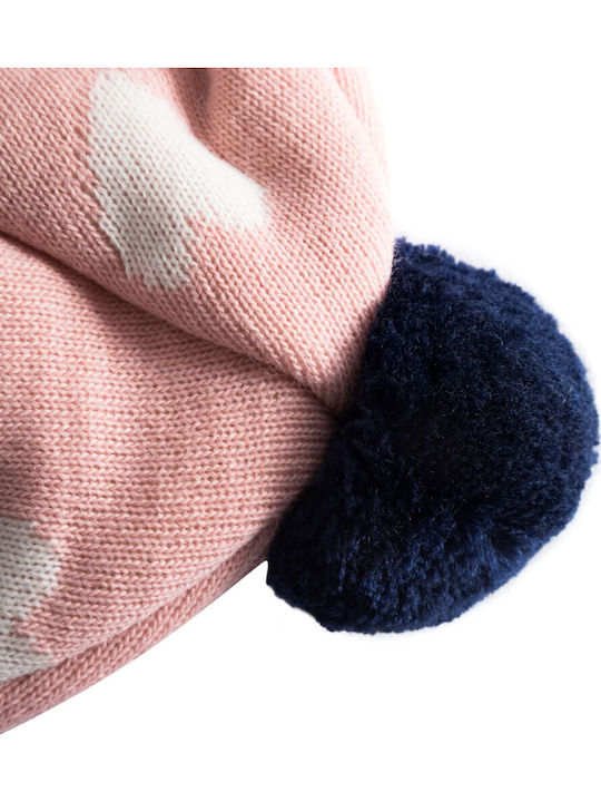 Beanie Unisex Σκούφος Πλεκτός σε Ροζ χρώμα