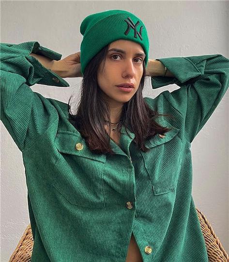 Knitted Beanie Cap Green