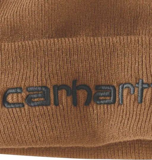Beanie Unisex Σκούφος Πλεκτός σε Καφέ χρώμα