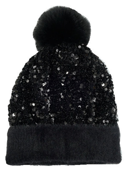 Tatu Moyo Knitted Beanie Cap Black