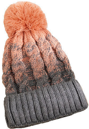 Beanie Cap with Braid Gray