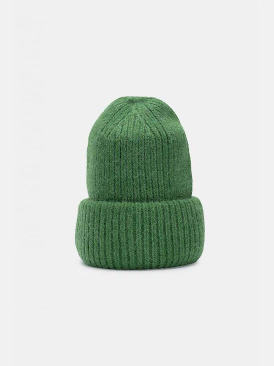 Beanie Unisex Σκούφος με Rib Πλέξη σε Πράσινο χρώμα