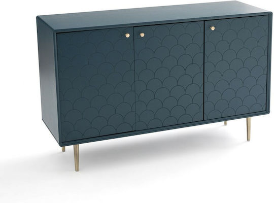 Massivholz Sideboard Blau 125x42x78cm