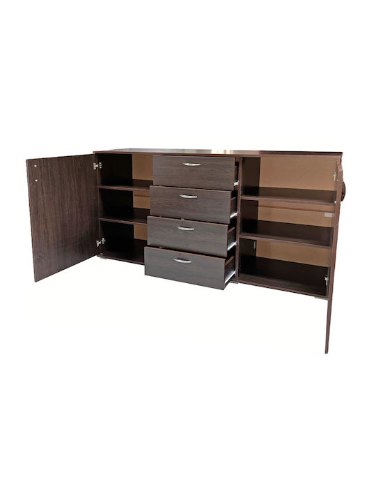 Sideboard Holz mit Schubladen Wenge 170x45x90cm