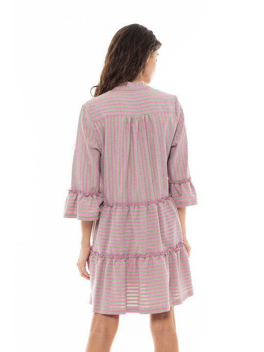 Pink Label Feminin Scurt Caftan de Plajă Roz