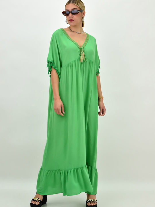 Potre Damen Mini Kaftan Strand Grün