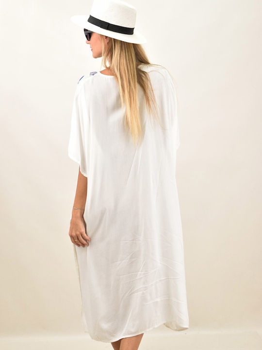 Potre Women's Mini Caftan Beachwear White
