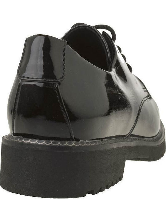 Γυναικεία Oxfords από Λουστρίνι σε Μαύρο Χρώμα